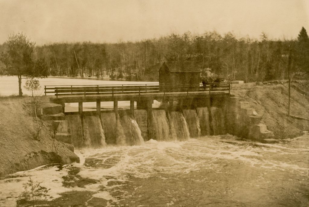 Photo of the Bowers Dam Spillway.