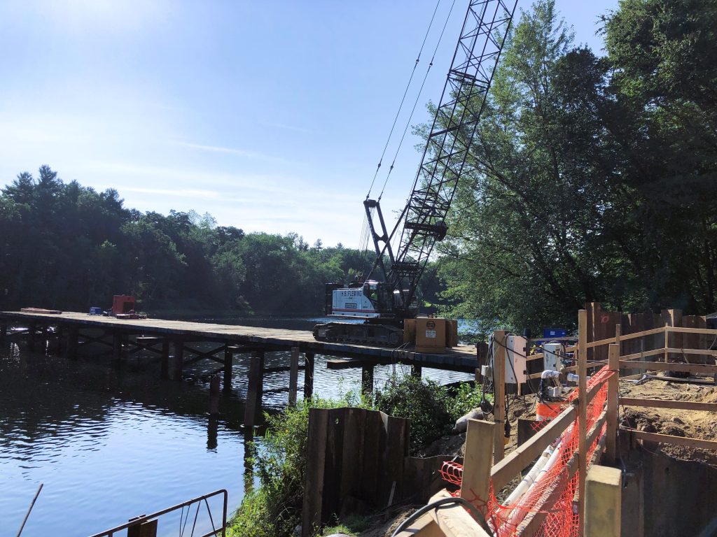 Photo of construction of the Merrimack River Intake.