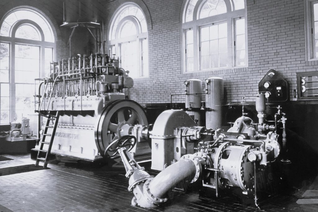 Photo of the Worthington Diesel Pump installed in the Snow Station, 1934.